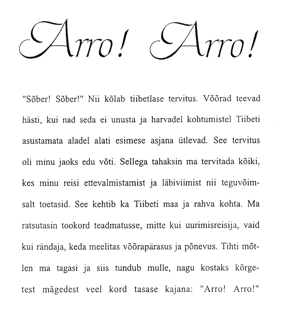 T&otilde;lge Edmund F&uuml;rholzeri raamatu "Arro! Arro!" tiitellehelt